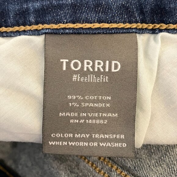 Torrid Womens Jeans Perfect Boyfriend Ankle Vintage Stretch Size 16 Medium Wash - Picture 6 of 7